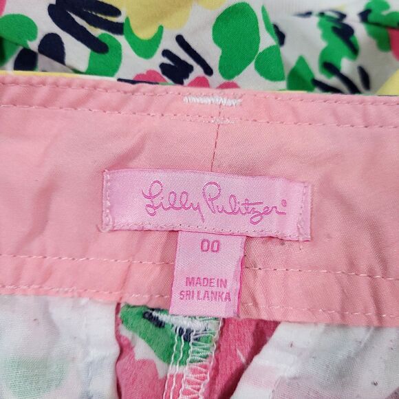 lilly pulitzer Callahan Doodle Bug Daisy Shorts 00 Colorful Floral 100% Cotton - Picture 9 of 11